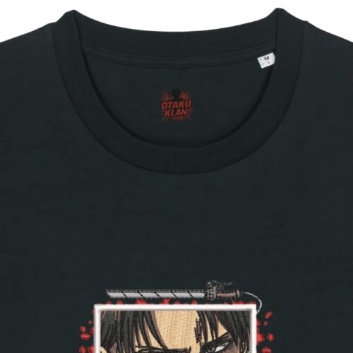 Camiseta Negra Detalle Mirada Letal - Levi Ackerman Mirada Letal - Levi Ackerman