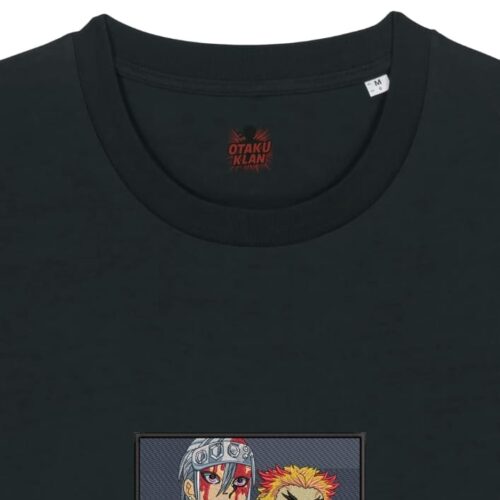 Camiseta Negra Detalle Pilares del Fuego y el Ritmo - Tengen Uzui & Kyojuro Rengoku Pilares del Fuego y el Ritmo - Tengen Uzui & Kyojuro Rengoku