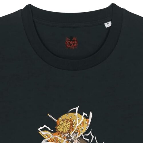 Camiseta Negra Detalle Rayo de Combate - Zenitsu Agatsuma Rayo de Combate - Zenitsu Agatsuma