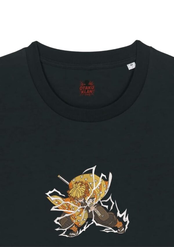 Camiseta Negra Detalle Rayo de Combate - Zenitsu Agatsuma Rayo de Combate - Zenitsu Agatsuma