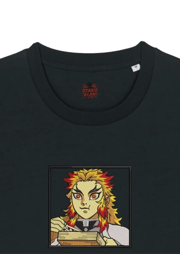 Camiseta Negra Detalle Rengoku Eat - Kyojuro Rengoku Rengoku Eat - Kyojuro Rengoku