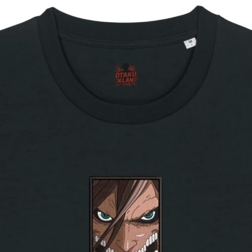 Camiseta Negra Detalle Rugido del Titán - Eren Yeager Rugido del Titán - Eren Yeager