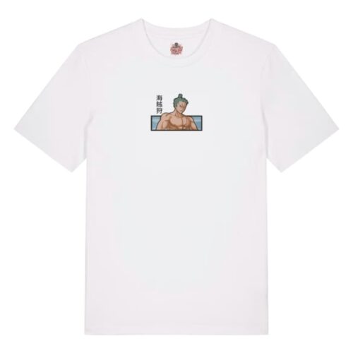 Camiseta Blanca Delantera Caza Piratas - Roronoa Zoro Caza Piratas - Roronoa Zoro