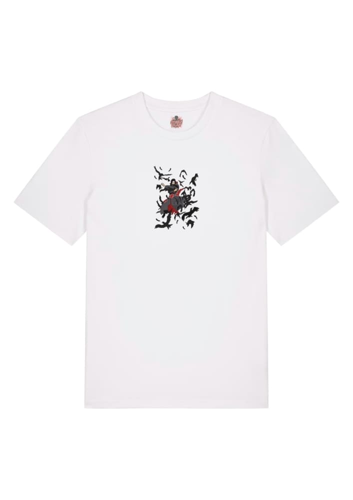 Camiseta Blanca Delantera Danza de los Cuervos - Itachi Uchiha Danza de los Cuervos - Itachi Uchiha