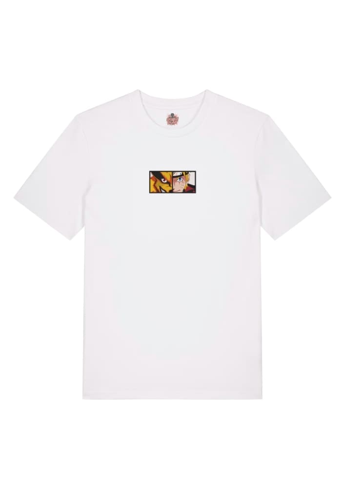 Camiseta Blanca Delantera Dualidad Ninja - Kurama & Naruto Uzumaki Dualidad Ninja - Kurama & Naruto Uzumaki
