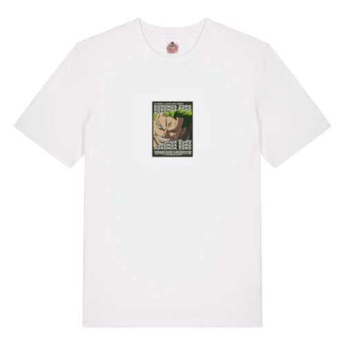 Camiseta Blanca Delantera Espada y Sonrisa - Roronoa Zoro Espada y Sonrisa - Roronoa Zoro