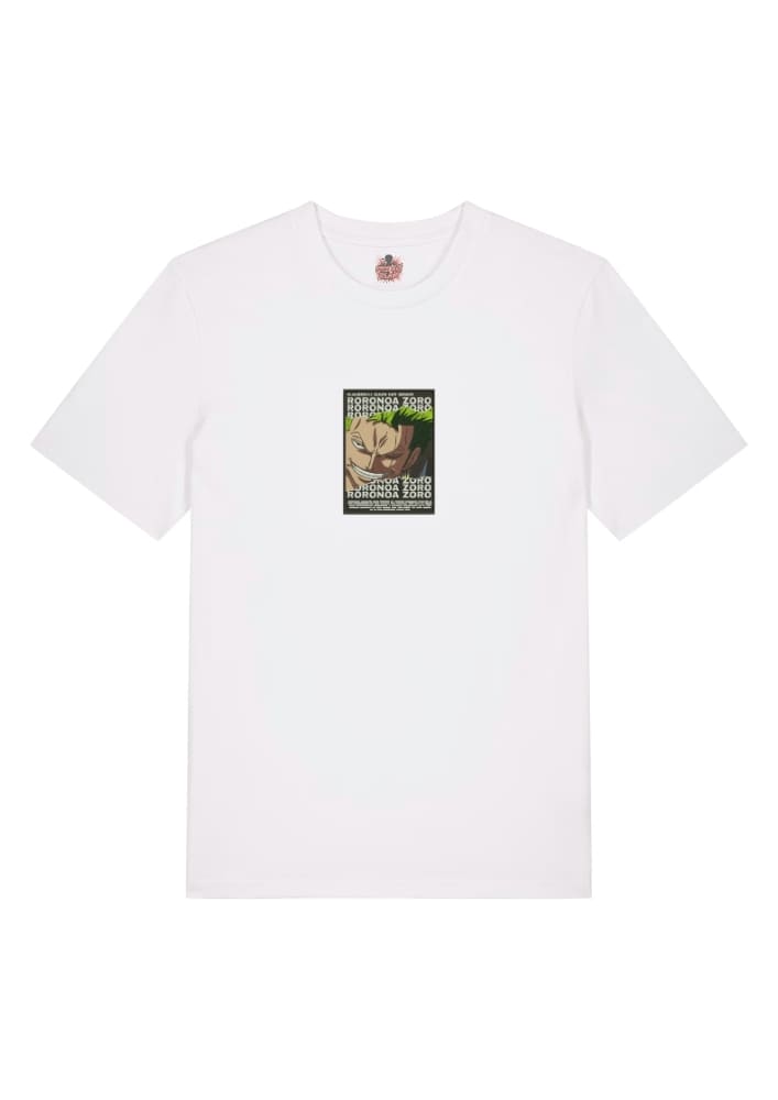 Camiseta Blanca Delantera Espada y Sonrisa - Roronoa Zoro Espada y Sonrisa - Roronoa Zoro