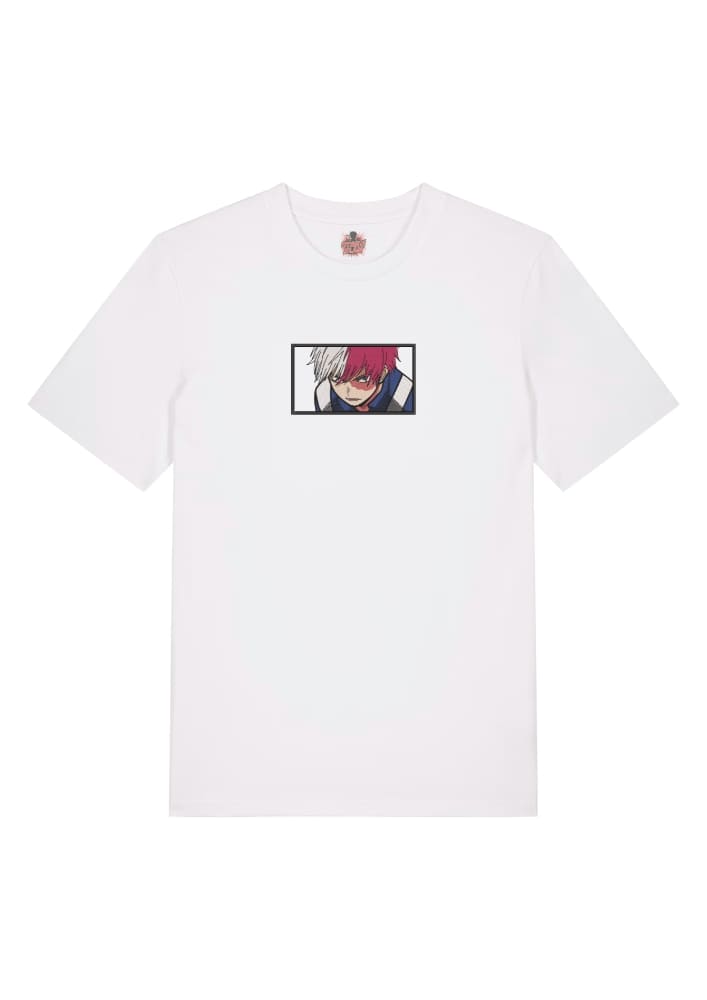 Camiseta Blanca Delantera Furia Hielo y Fuego - Shoto Todoroki Furia Hielo y Fuego - Shoto Todoroki