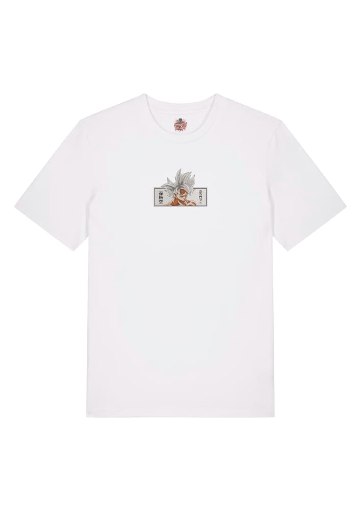 Camiseta Blanca Delantera Instinto Supremo - Goku Instinto Supremo - Goku