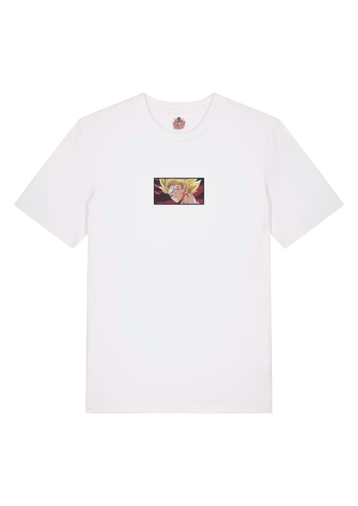 Camiseta Blanca Delantera Ira Saiyan - Goku Ira Saiyan - Goku