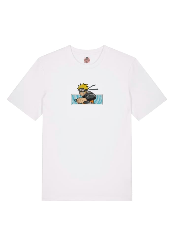 Camiseta Blanca Delantera Kunai del Destino - Naruto Uzumaki Kunai del Destino - Naruto Uzumaki