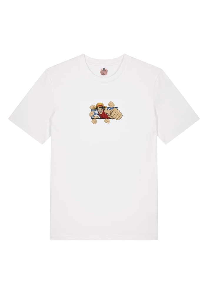 Camiseta Blanca Delantera Luffy Puño Extensible - Monkey D. Luffy Luffy Puño Extensible - Monkey D. Luffy