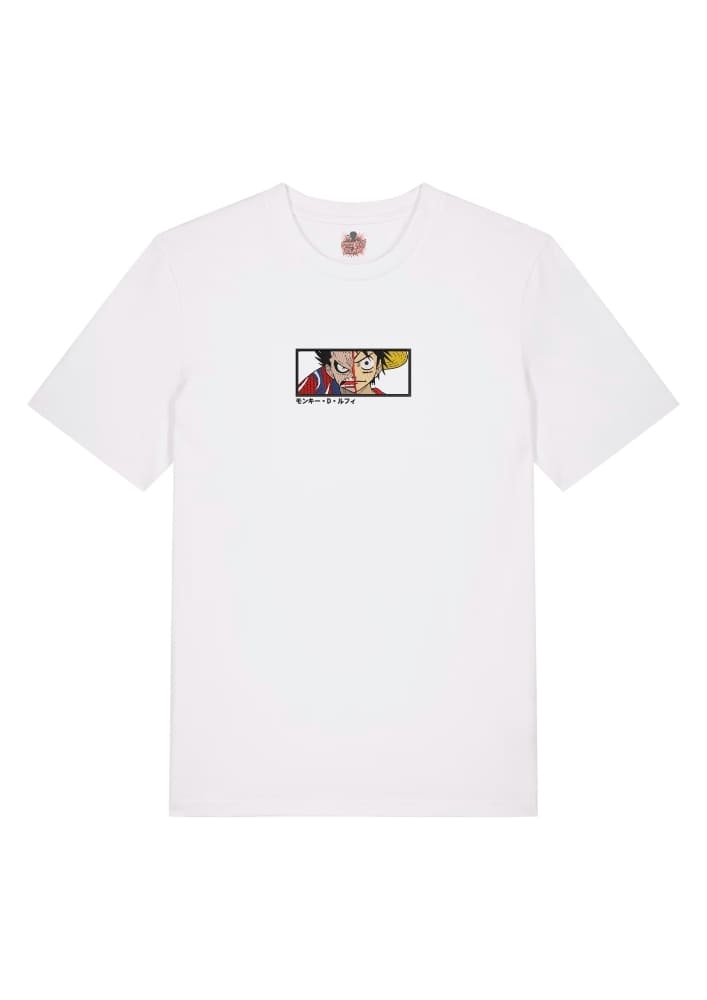 Camiseta Blanca Delantera Luffy en dos Caras - Monkey D. Luffy Luffy en dos Caras - Monkey D. Luffy