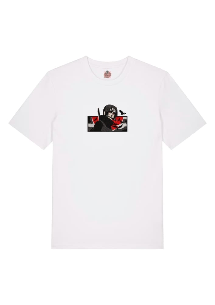 Camiseta Blanca Delantera Luna Roja Itachi - Itachi Uchiha Luna Roja Itachi - Itachi Uchiha