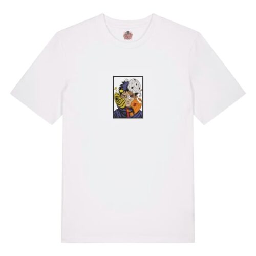 Camiseta Blanca Delantera Máscaras del Dolor 2 - Obito Uchiha Máscaras del Dolor 2 - Obito Uchiha