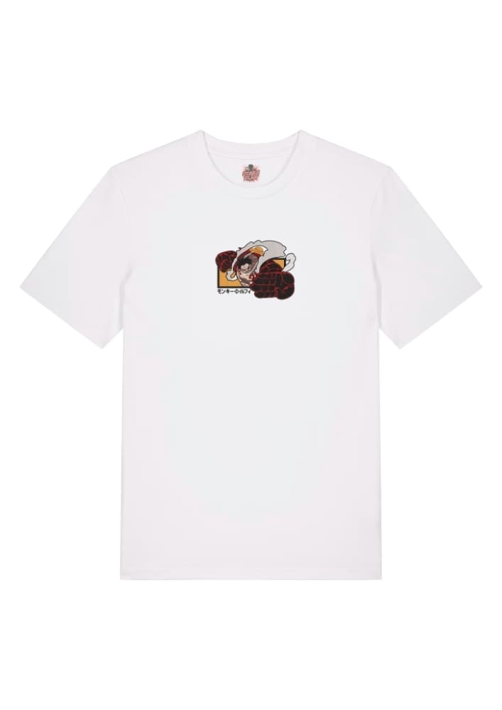Camiseta Blanca Delantera Puño Rey 4 Marcha - Monkey D. Luffy Puño Rey 4 Marcha - Monkey D. Luffy