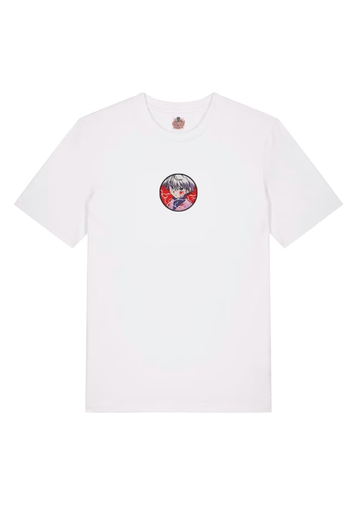 Camiseta Blanca Delantera Rayo Carmesí - Killua Zoldyck Rayo Carmesí - Killua Zoldyck