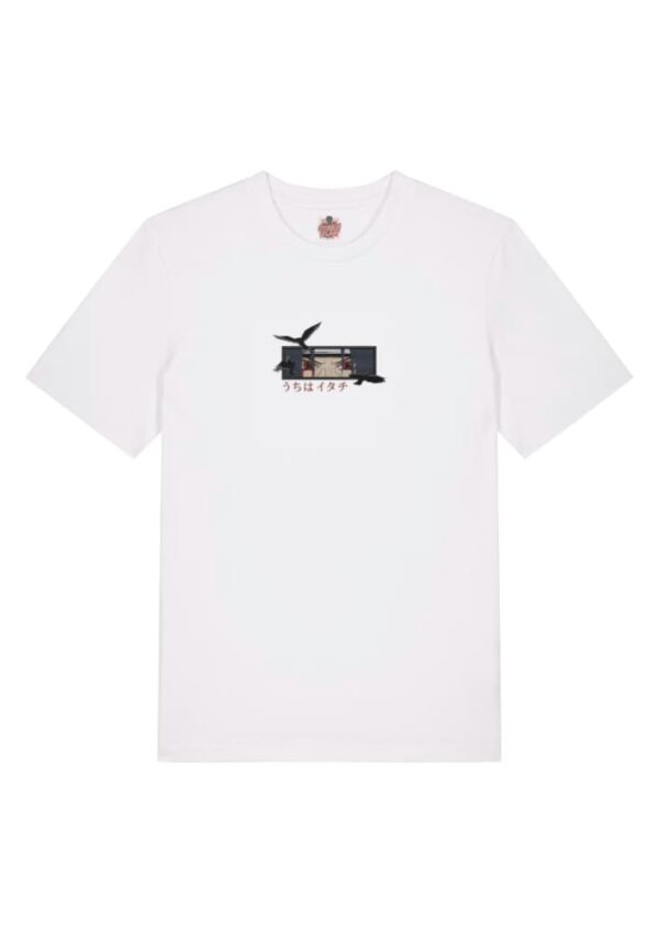 Camiseta Blanca Delantera Sharingan Ravens - Itachi Uchiha Sharingan Ravens - Itachi Uchiha