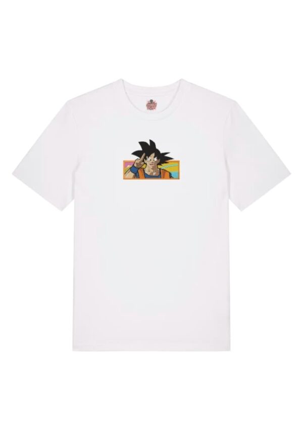 Camiseta Blanca Delantera Sonrisa Saiyan - Goku Sonrisa Saiyan - Goku