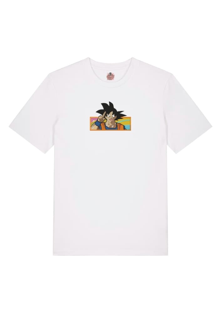 Camiseta Blanca Delantera Sonrisa Saiyan - Goku Sonrisa Saiyan - Goku