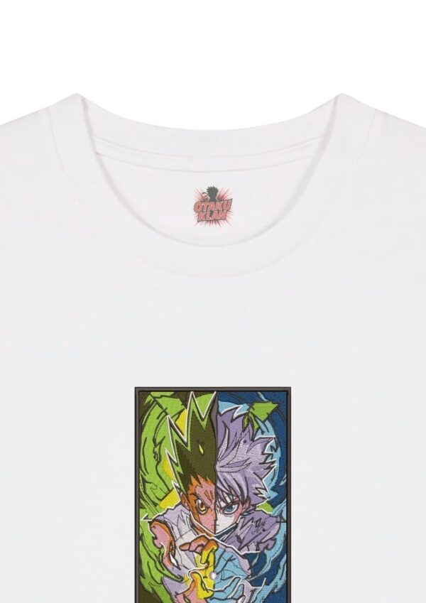 Camiseta Blanca Detalle Almas en Contraste - Gon Freecss & Killua Zoldyck Almas en Contraste - Gon Freecss & Killua Zoldyck