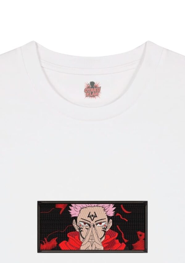 Camiseta Blanca Detalle Conjuro Maldito - Ryomen Sukuna Conjuro Maldito - Ryomen Sukuna