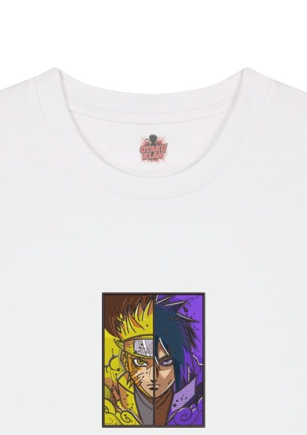 Camiseta Blanca Detalle Destino Rival - Naruto Uzumaki & Sasuke Uchiha Destino Rival - Naruto Uzumaki & Sasuke Uchiha