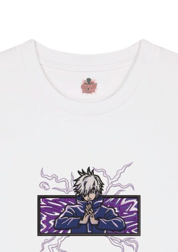 Camiseta Blanca Detalle Electricidad Satoru - Satoru Gojo Electricidad Satoru - Satoru Gojo