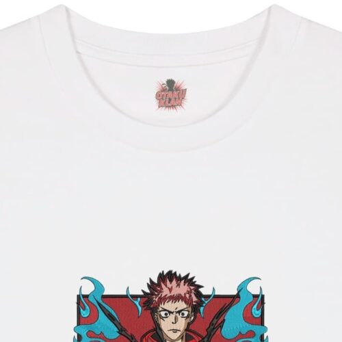 Camiseta Blanca Detalle Energía Yuji - Yuji Itadori Energía Yuji - Yuji Itadori