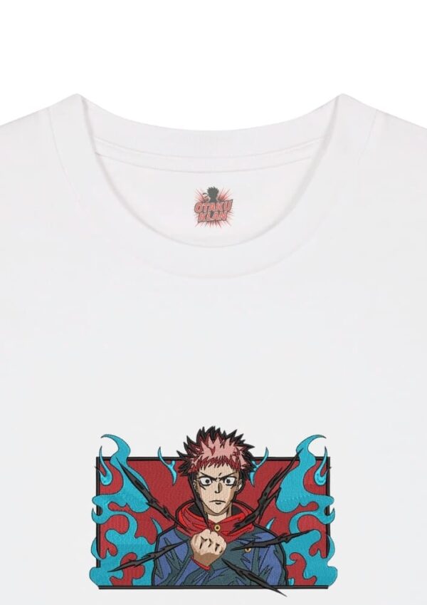 Camiseta Blanca Detalle Energía Yuji - Yuji Itadori Energía Yuji - Yuji Itadori