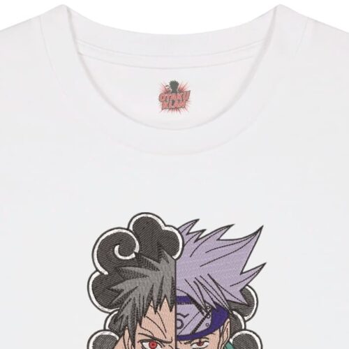 Camiseta Blanca Detalle Hermanos del Sharingan - Kakashi Hatake & Obito Uchiha Hermanos del Sharingan - Kakashi Hatake & Obito Uchiha