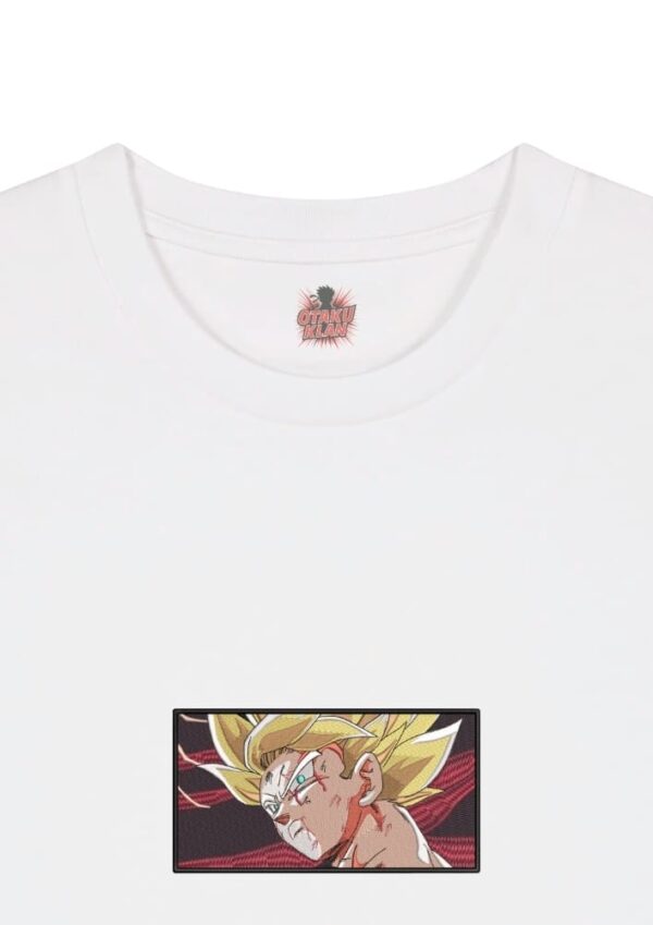Camiseta Blanca Detalle Ira Saiyan - Goku Ira Saiyan - Goku