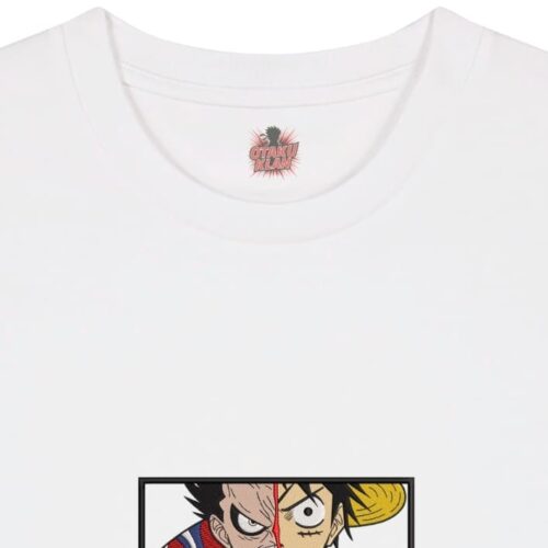 Camiseta Blanca Detalle Luffy en dos Caras - Monkey D. Luffy Luffy en dos Caras - Monkey D. Luffy