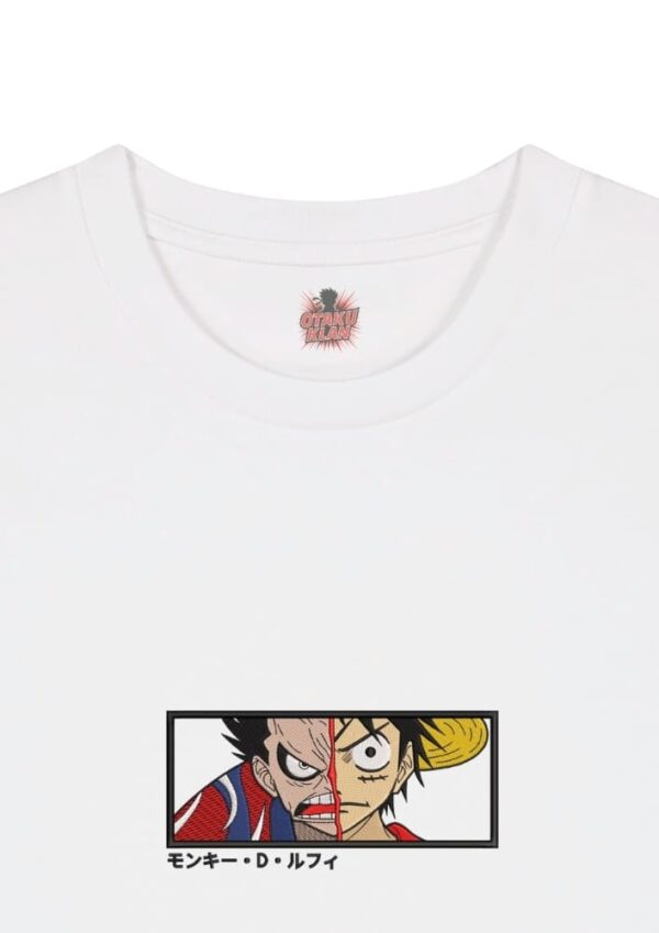 Camiseta Blanca Detalle Luffy en dos Caras - Monkey D. Luffy Luffy en dos Caras - Monkey D. Luffy