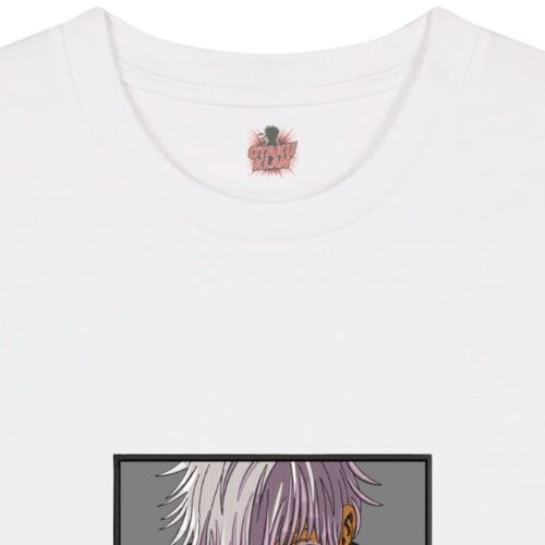 Camiseta Blanca Detalle Mirada Infinita Azul - Satoru Gojo Mirada Infinita Azul - Satoru Gojo