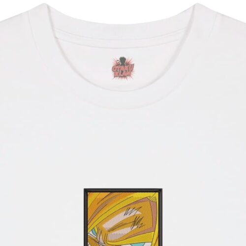 Camiseta Blanca Detalle Mirada Saiyan - Goku Mirada Saiyan - Goku