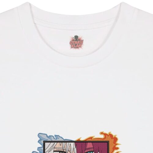 Camiseta Blanca Detalle Mirada de Hielo y Fuego - Shoto Todoroki Mirada de Hielo y Fuego - Shoto Todoroki