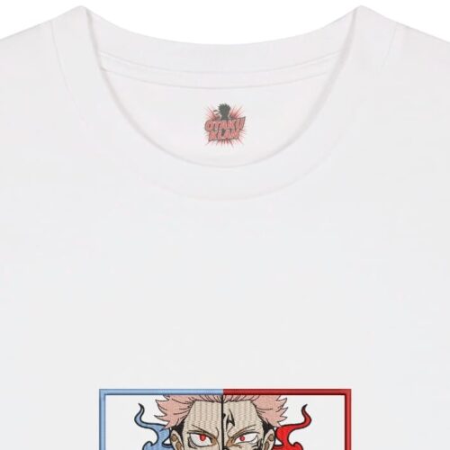 Camiseta Blanca Detalle Portador de Sukuna - Yuji Itadori & Ryomen Sukuna Portador de Sukuna - Yuji Itadori & Ryomen Sukuna