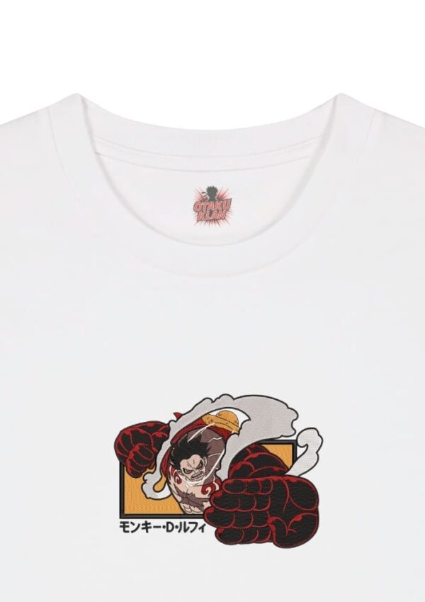 Camiseta Blanca Detalle Puño Rey 4 Marcha - Monkey D. Luffy Puño Rey 4 Marcha - Monkey D. Luffy