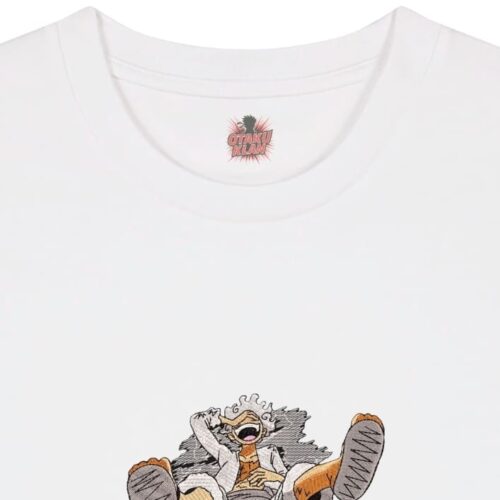 Camiseta Blanca Detalle Risa del Dios - Monkey D. Luffy Risa del Dios - Monkey D. Luffy