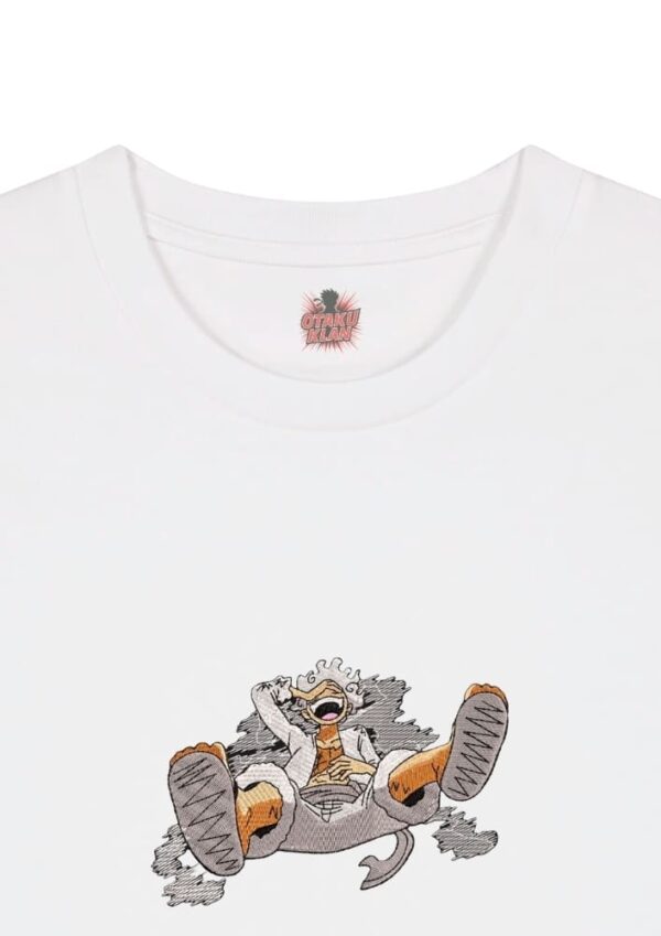 Camiseta Blanca Detalle Risa del Dios - Monkey D. Luffy Risa del Dios - Monkey D. Luffy