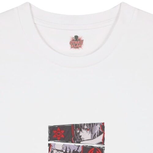 Camiseta Blanca Detalle Sharingan Legacy - Sasuke Uchiha & Kakashi Hatake & Itachi Uchiha & Madara Uchiha Sharingan Legacy - Sasuke Uchiha & Kakashi Hatake & Itachi Uchiha & Madara Uchiha
