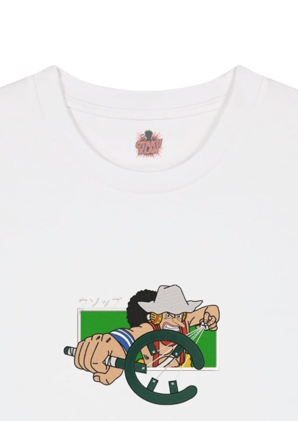 Camiseta Blanca Detalle Tirador del Milagro - Ussop Tirador del Milagro - Usopp