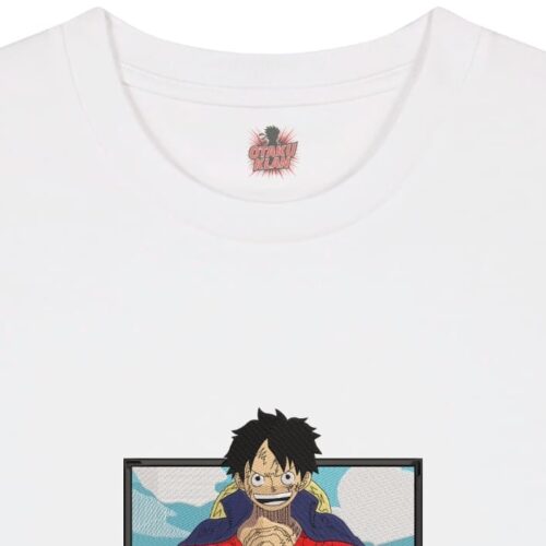 Camiseta Blanca Detalle Voluntad de Fuego - Monkey D. Luffy Voluntad de Fuego - Monkey D. Luffy
