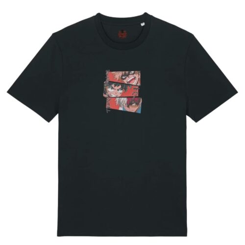 Camiseta Negra Delantera Academia Imparable - Katsuki Bakugo & Izuku Midoriya (Deku) & Shoto Todoroki Academia Imparable - Katsuki Bakugo & Izuku Midoriya (Deku) & Shoto Todoroki