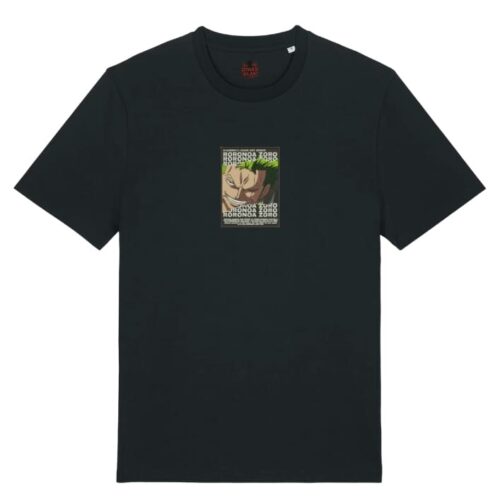 Camiseta Negra Delantera Espada y Sonrisa - Roronoa Zoro Espada y Sonrisa - Roronoa Zoro