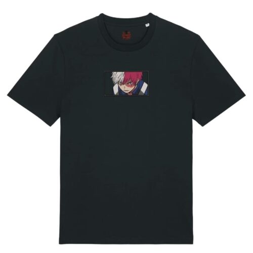 Camiseta Negra Delantera Furia Hielo y Fuego - Shoto Todoroki Furia Hielo y Fuego - Shoto Todoroki