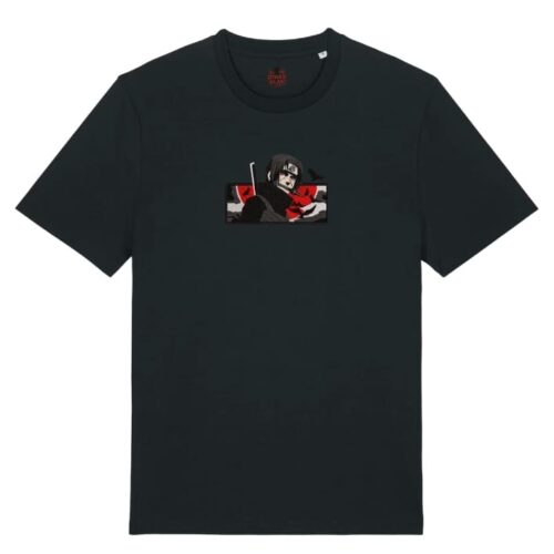 Camiseta Negra Delantera Luna Roja Itachi - Itachi Uchiha Luna Roja Itachi - Itachi Uchiha
