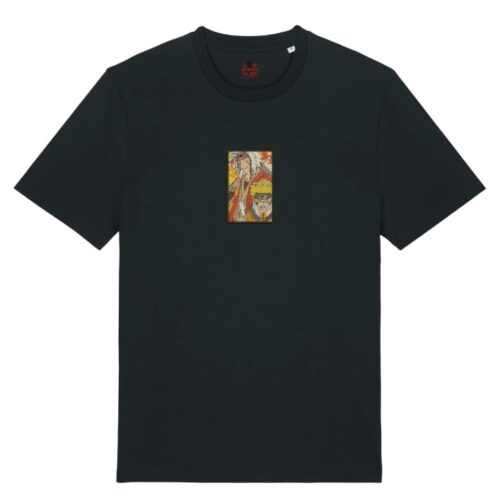 Camiseta Negra Delantera Maestro y Alumno Ninja - Jiraiya & Naruto Uzumaki Maestro y Alumno Ninja - Jiraiya & Naruto Uzumaki