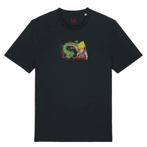 Camiseta Negra Delantera Poder Eterno - Goku & Shenron Poder Eterno - Goku & Shenron